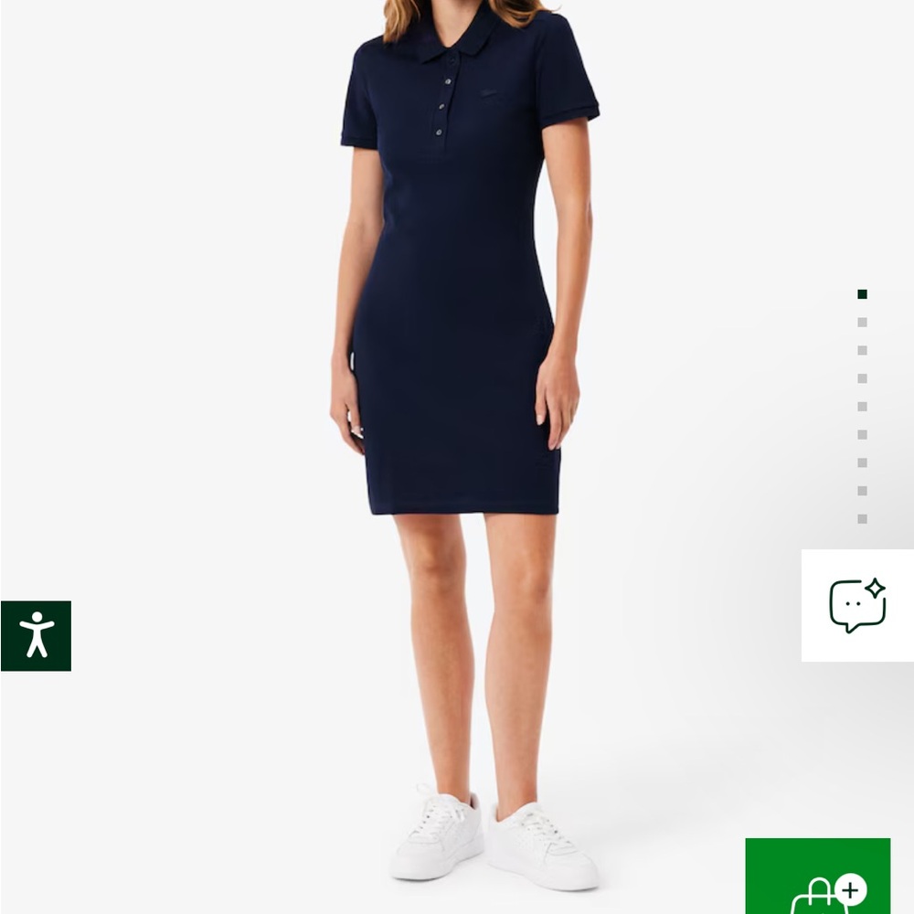 NWT Lacoste Slim Navy Short-Sleeve Polo Mini Dress -S2 - Picture 5 of 7